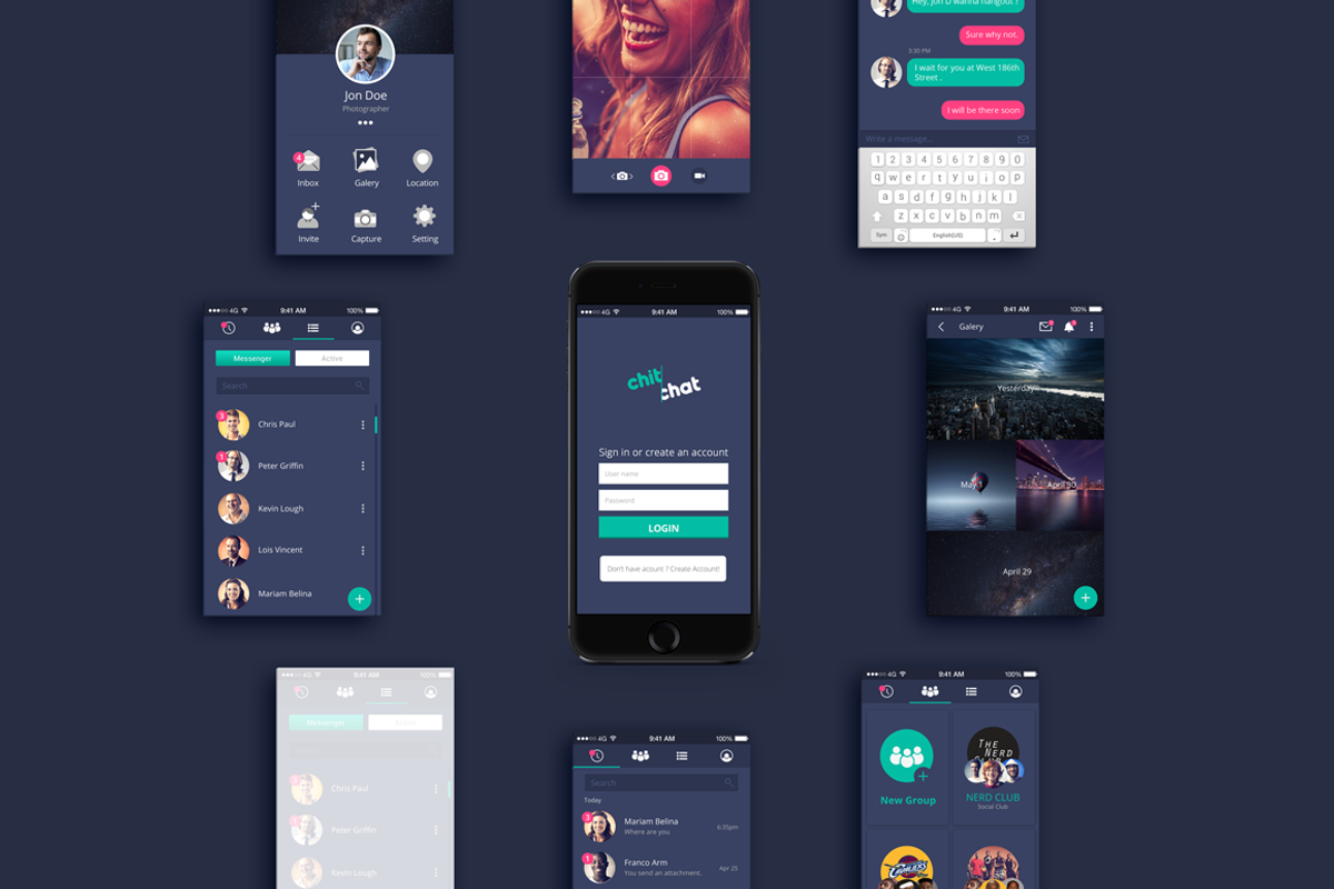 chitchat (Chatting App UI), an UI Kit Template by Rebound  (Photo 6 of 6)