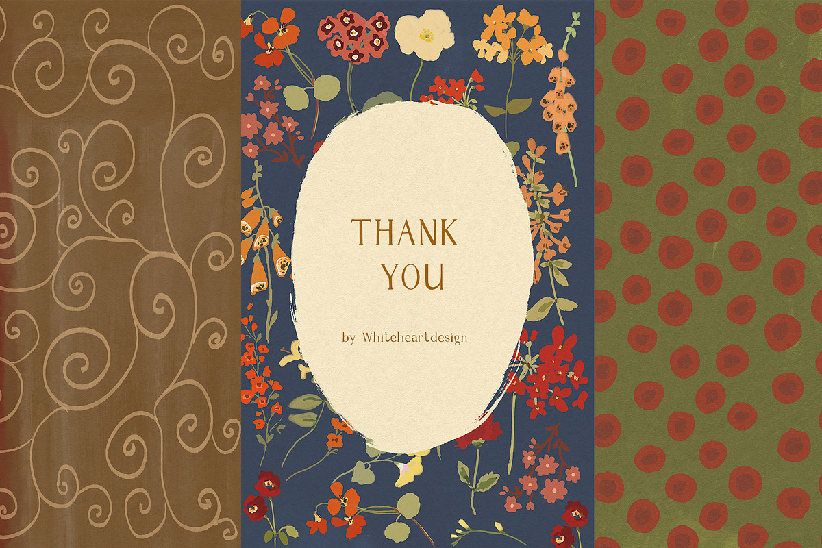 Fall Floral Backgrounds & Overlays, a Decorative Illustration by whiteheartdesign (Photo 19 of 19)