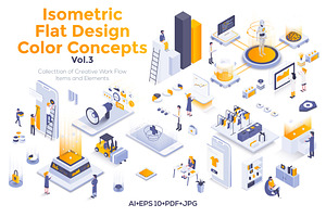 Modern isometric illustrations