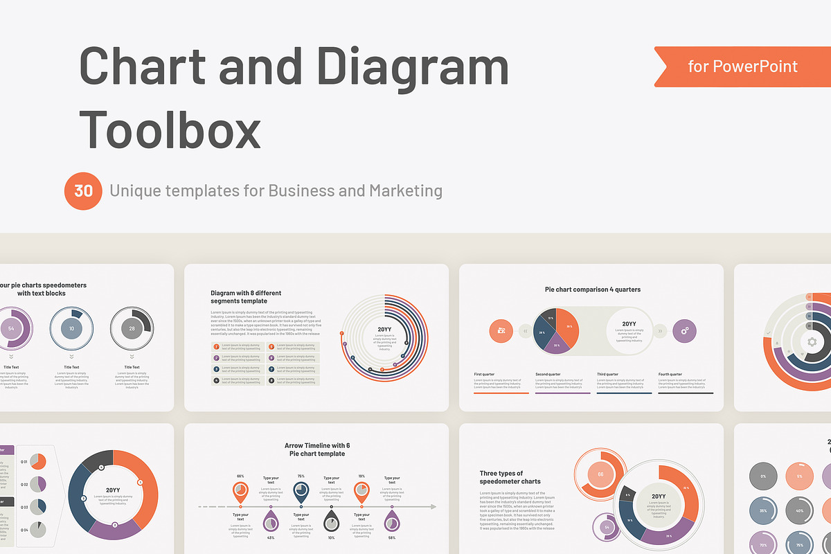 Chart and Diagram PowerPoint Toolbox, a Presentation Template by HiSlide.io (Photo 1 of 5)