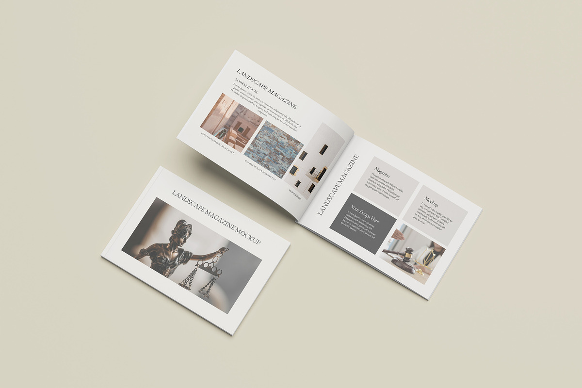 A4 Landscape Magazine Mockup, a Books & Magazine Mockup by AKMAL STUDIO