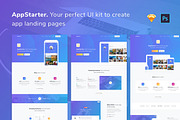 AppStarter: UI Kit for App Landings, an UI Kit Template by UI Chest (Thumbnail 1 of 8)