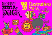 Groovy Mega Pack, an Illustration by Minhocossauro Emporium (Thumbnail 1 of 10)