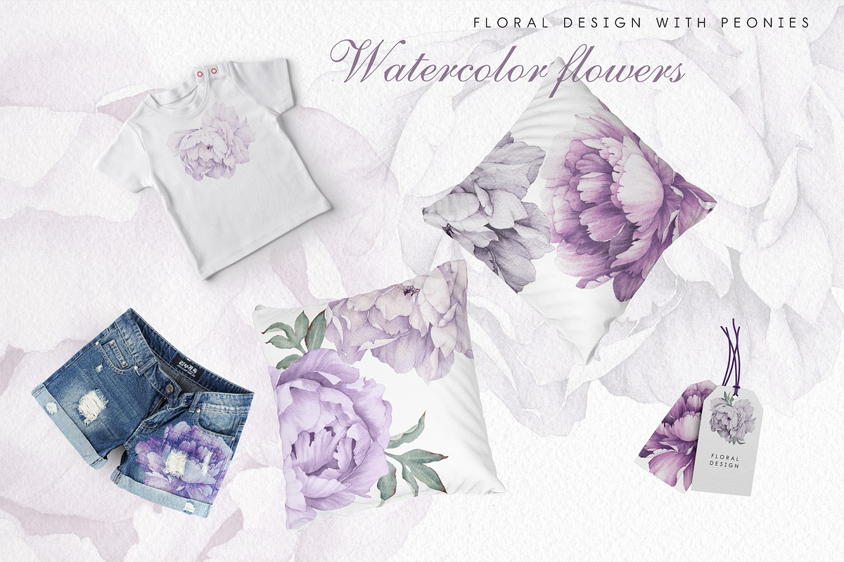 Watercolor Floral Bundle, a Texture Illustration by ollalya (Photo 67 of 112)