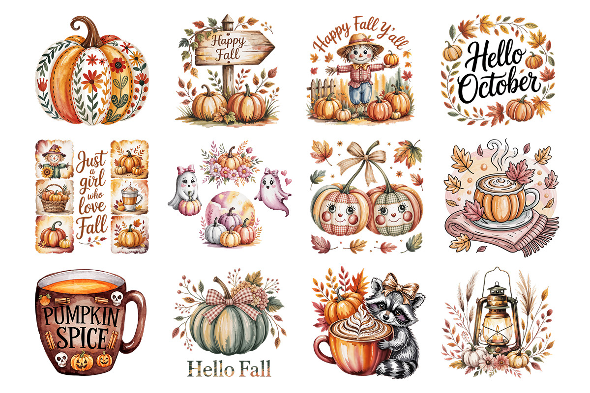 Cozy Fall Clipart & Seasonal Designs, a Seasonal Illustration by Whimsy Brush Studio (Photo 6 of 9)
