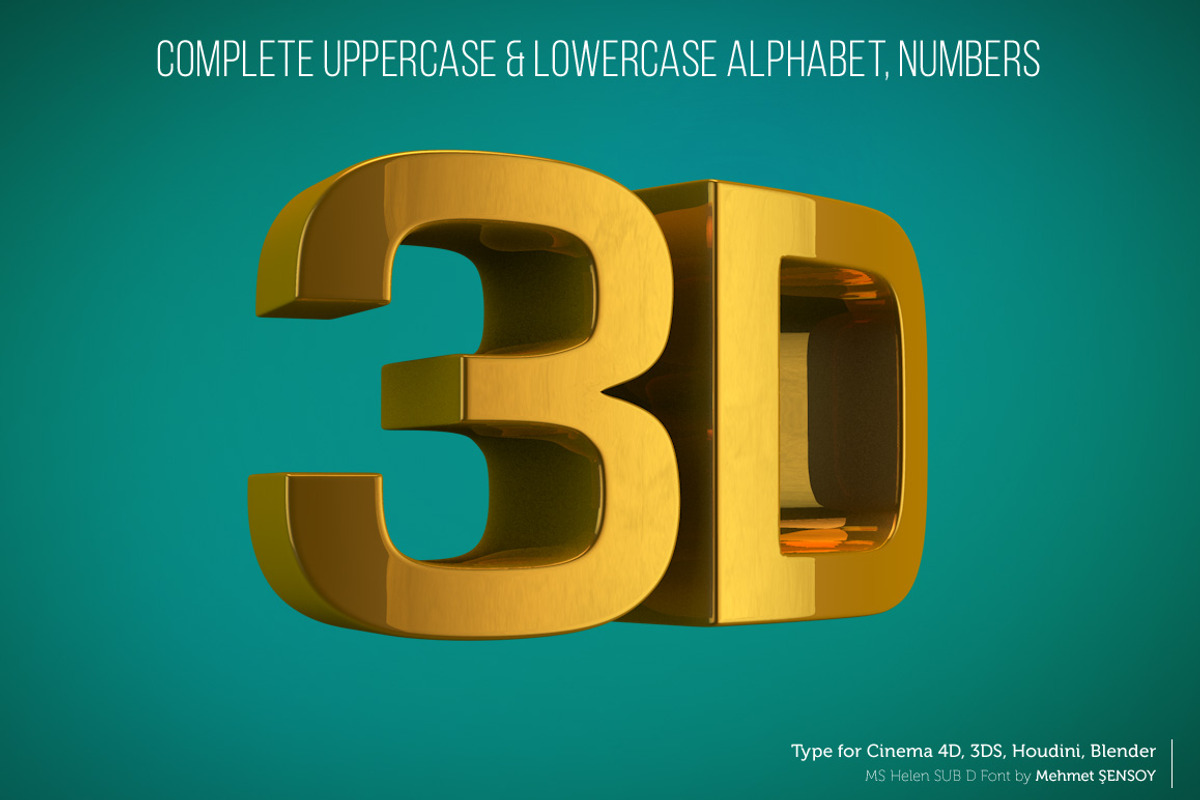 MS Helen Typeface for 3D preview 3