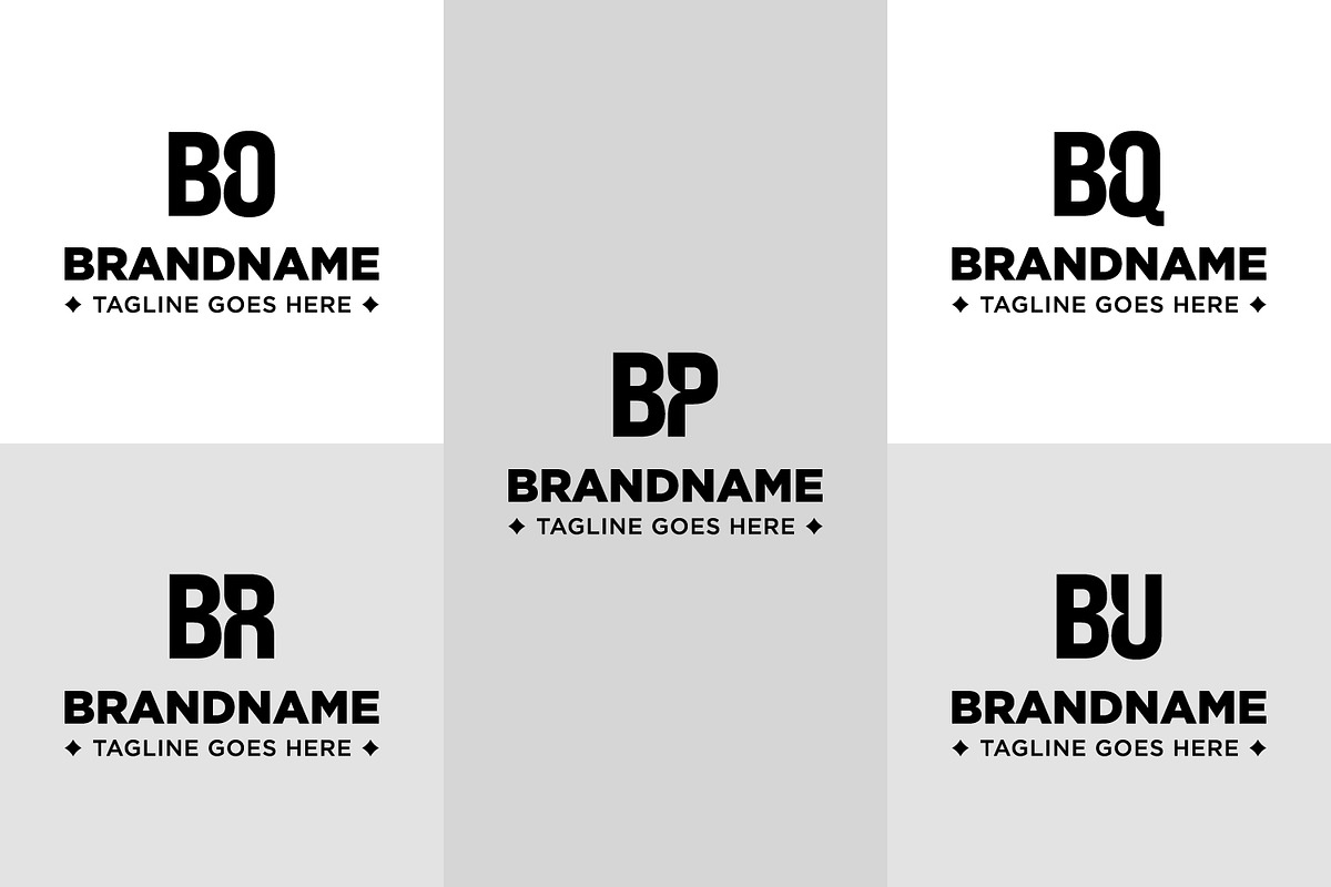 Letters BO BP BQ BR BU Star Logo Set, a Branding & Logo Template by Pray Art Design Studio (Photo 1 of 2)