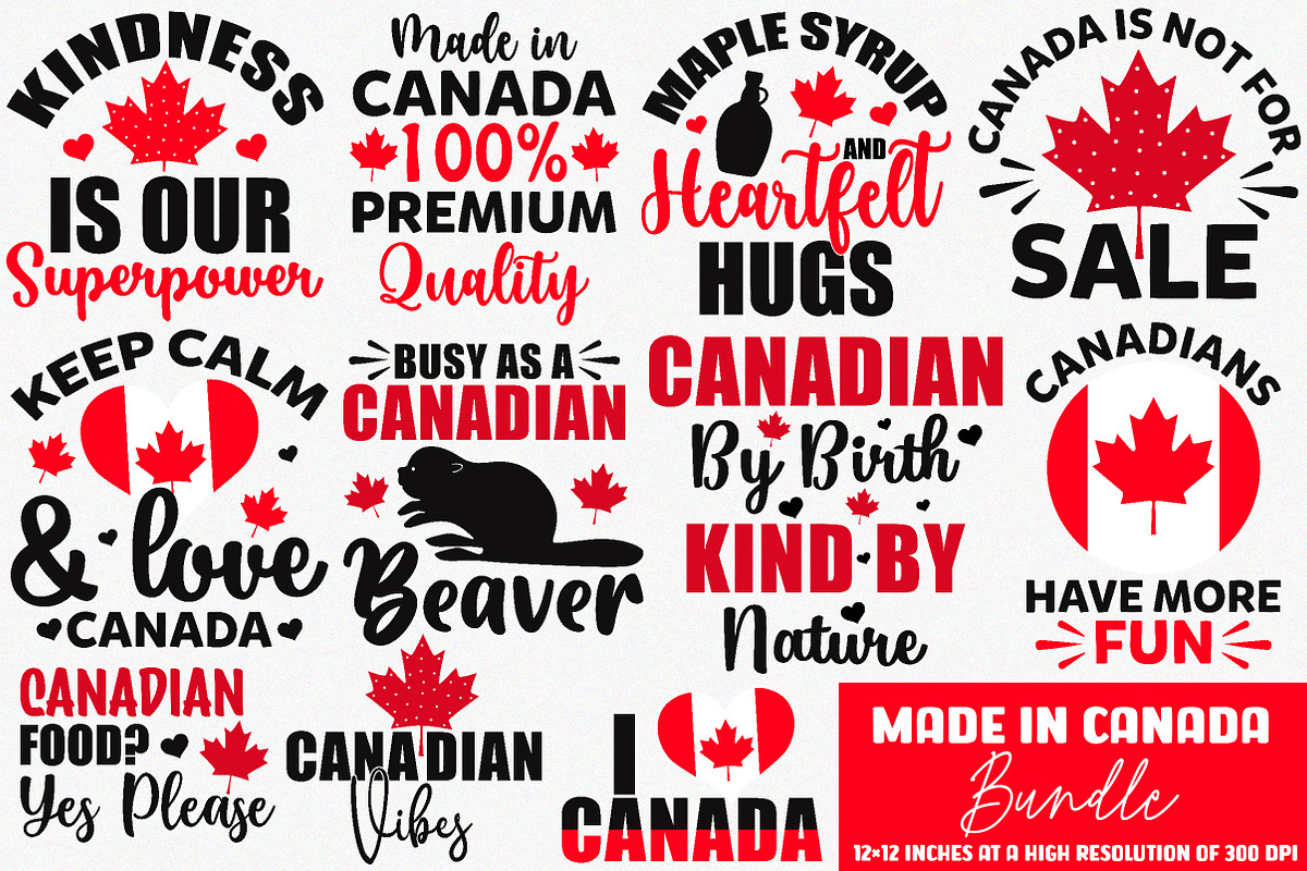 Made in Canada Bundle PNG, an Illustration by SinaCreation (Photo 1 of 14)