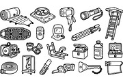Rescue Equipment Line Art Set, an Illustration by designvectx (Thumbnail 2 of 3)