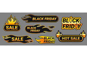Black Friday sale stickers set, an Object Illustration by art PVP - market