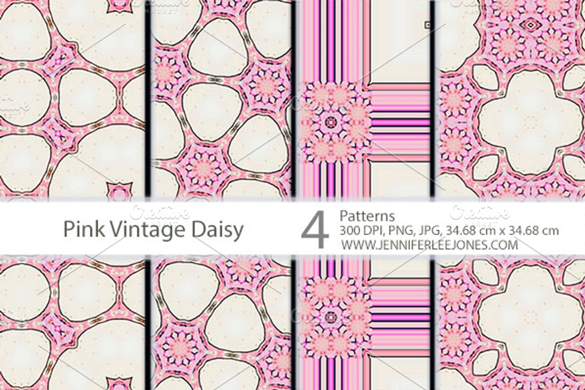 Pink Vintage Daisy Patterns
