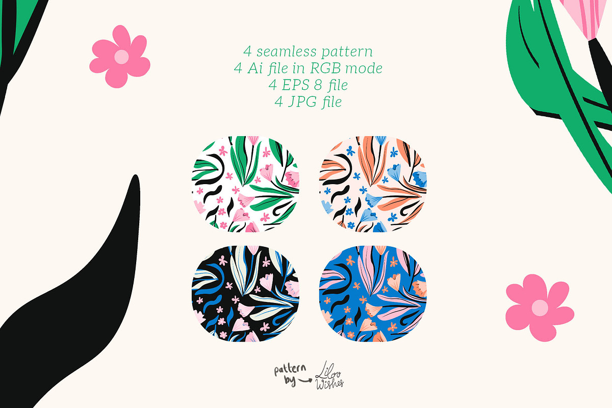 Spring tulip seamless pattern, a Pattern Graphic by lilovwishes (Photo 2 of 5)