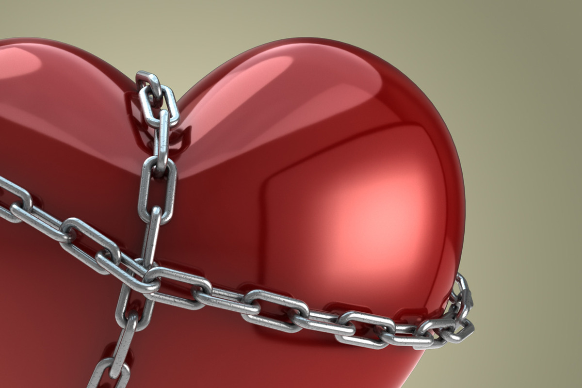 Red Heart Shape in Chains, an Object Graphic by Industrial Artworks (Photo 2 of 2)