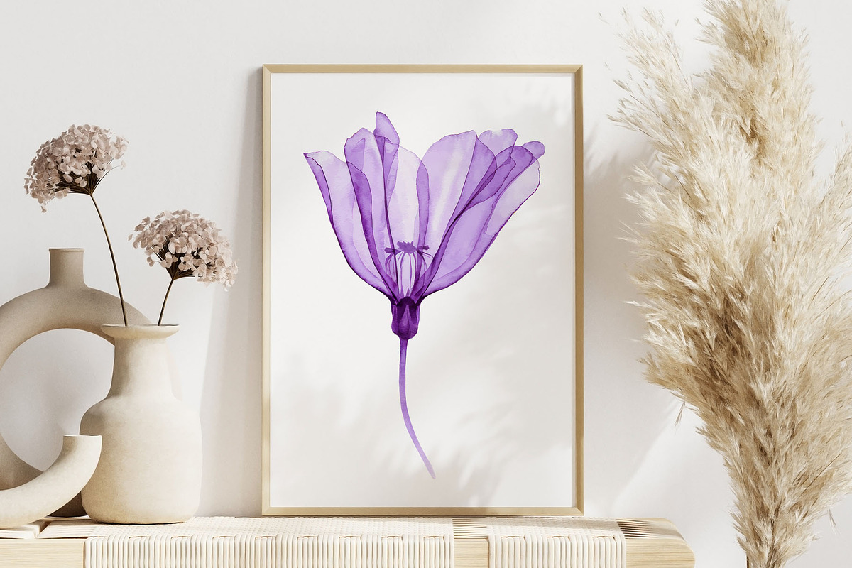 Watercolor Translucent Flower Vector, a Pattern Graphic by Deckar_art (Photo 3 of 4)