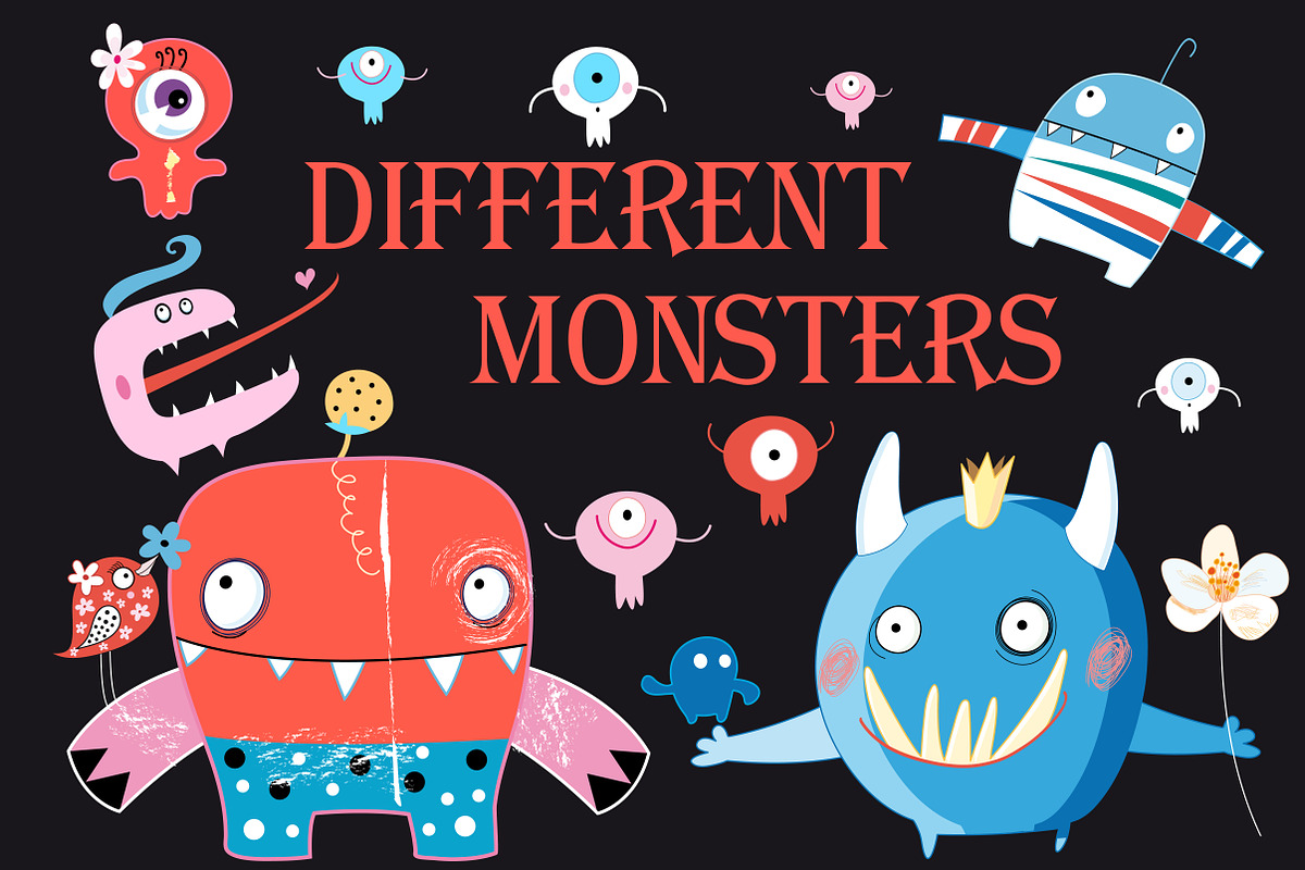Funny colorful monsters, a Pattern Graphic by Tanor (Photo 1 of 16)