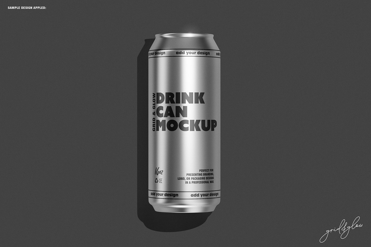 4PSD Drink Can Mockup - 16oz / 473ml, a Packaging Mockup by Grid&Glow (Photo 3 of 8)