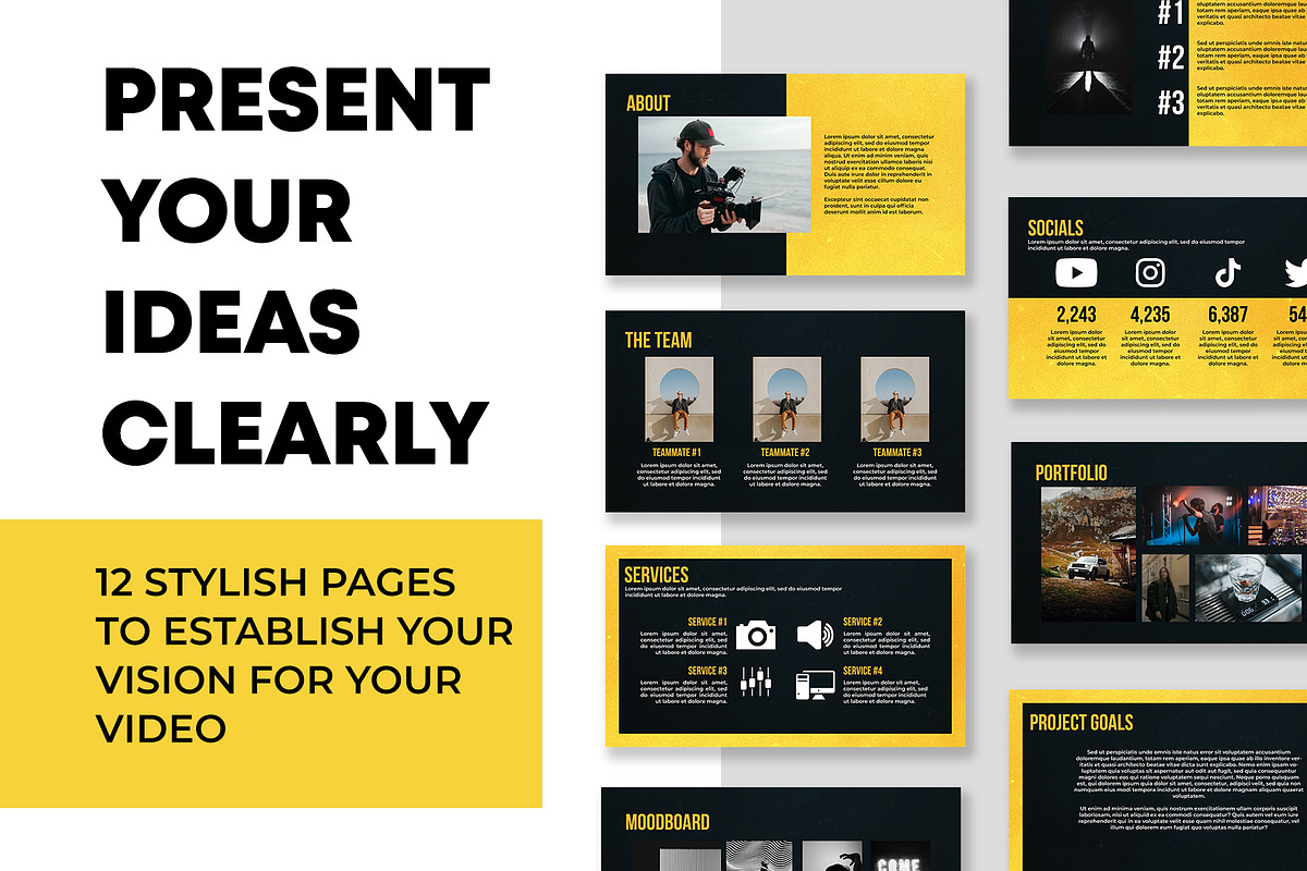 Video Project Pitch Deck Template, a Templates & Theme by Cornfield Studio (Photo 2 of 4)