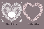 Wedding lace birds, heart shapes., a Pattern Graphic by Ajuga (Thumbnail 5 of 5)