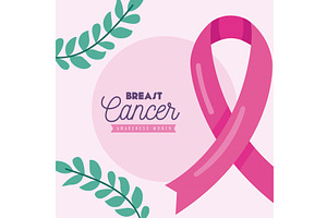 breast cancer awareness lettering, a Healthcare Illustration by studiogstock