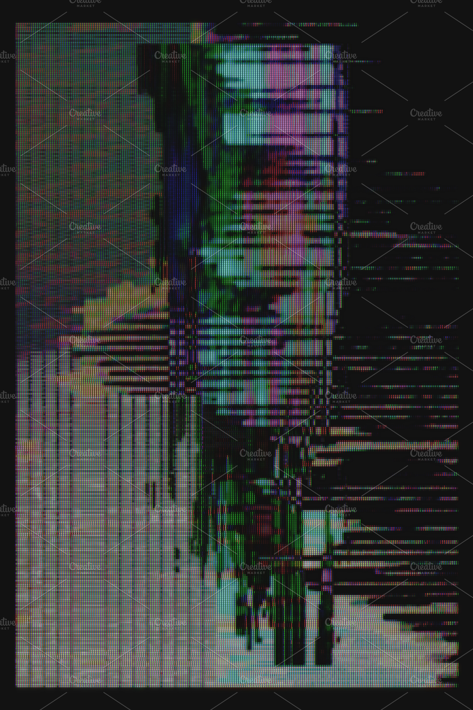 Abstract Digital Glitch CRT Monitor, an Abstract Photo by bbymedia.store