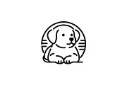 Dog puppy circle portrait logo, a Branding & Logo Template by Vectorium Studio (Thumbnail 2 of 2)