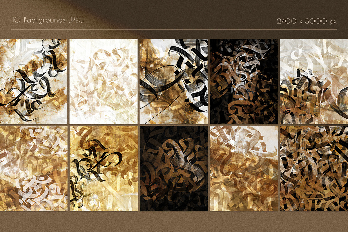 CALLIGRAPHY Abstract Backgrounds, a Background Graphic by Anastezia Luneva (Photo 8 of 10)