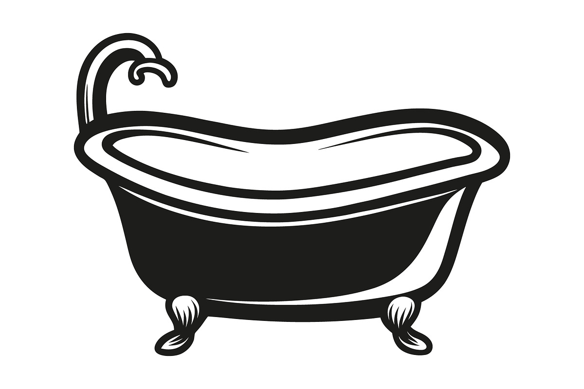 Clawfoot bathtub with faucet Vector, an Object Graphic by Billah Hub (Photo 2 of 3)