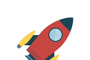 Illustration Of Red Space Rocket