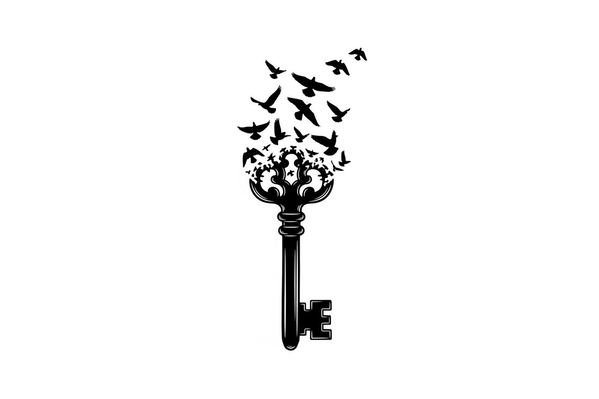 50 Flying Keys Silhouette Vector Bun, an Illustration by Designs_River (Photo 29 of 51)