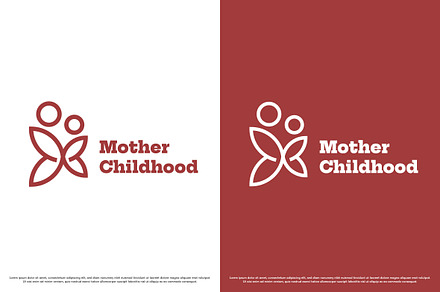 Mother Child Birth Logo Design Icon