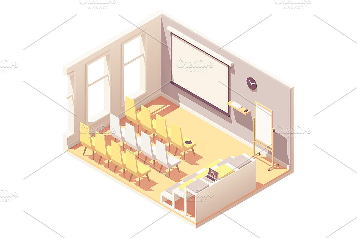 Vector isometric office interiors, a Work Illustration by tele52 (Photo 8 of 17)