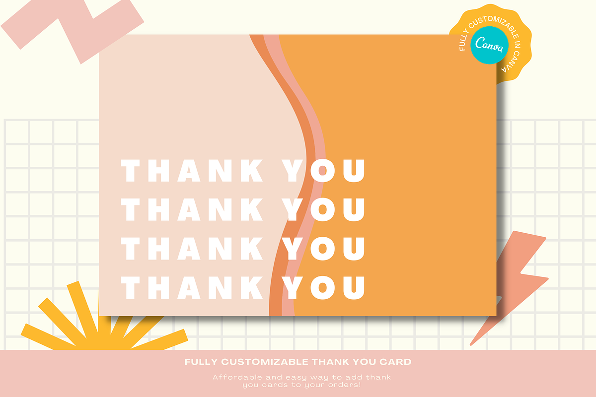 Thank You Card Canva Template, a Card Template by Hell Yeah Designs (Photo 1 of 3)