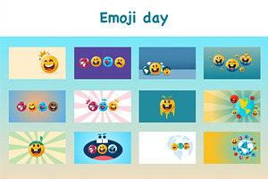 Emoji day background set, a Decorative Illustration by foxndeer