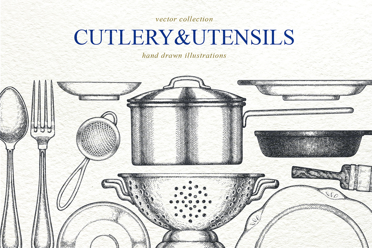 Cutlery Utensils Vector Illustration, a Food Illustration by Lubov Illustrations Shop (Photo 1 of 7)
