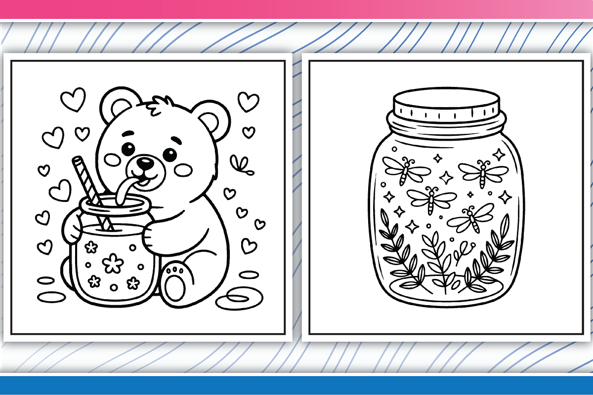 Autumn Jar Coloring Pages, an Illustration by LightExpress (Photo 3 of 5)