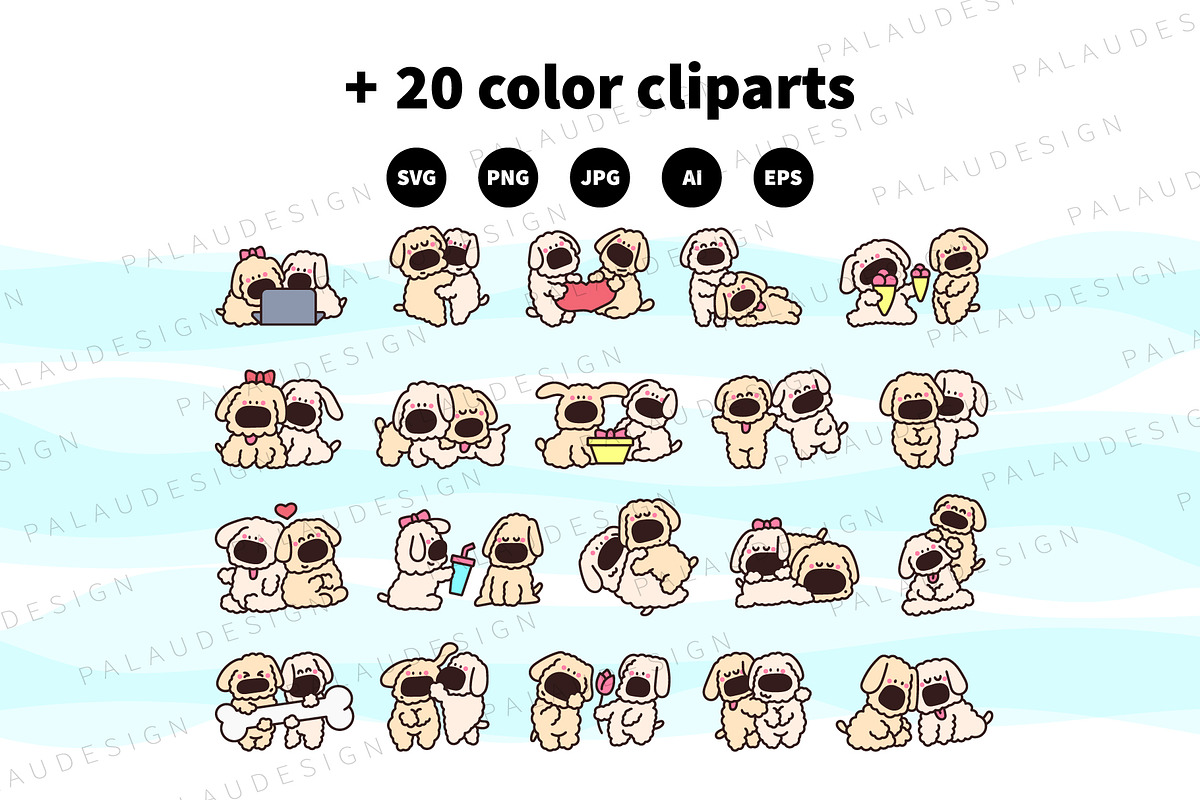 Cute Kawaii Dogs Couples Love, an Animal Illustration by Palau (Photo 10 of 12)