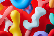 Shapes on red. 41 images, a Background Graphic by Handmadefont (Thumbnail 5 of 11)