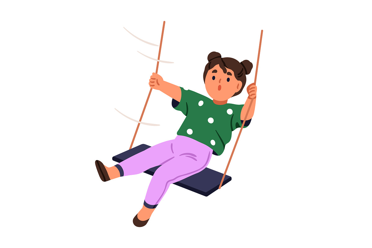 Happy cute kids swinging set, a Person Illustration by Good Studio (Photo 11 of 11)