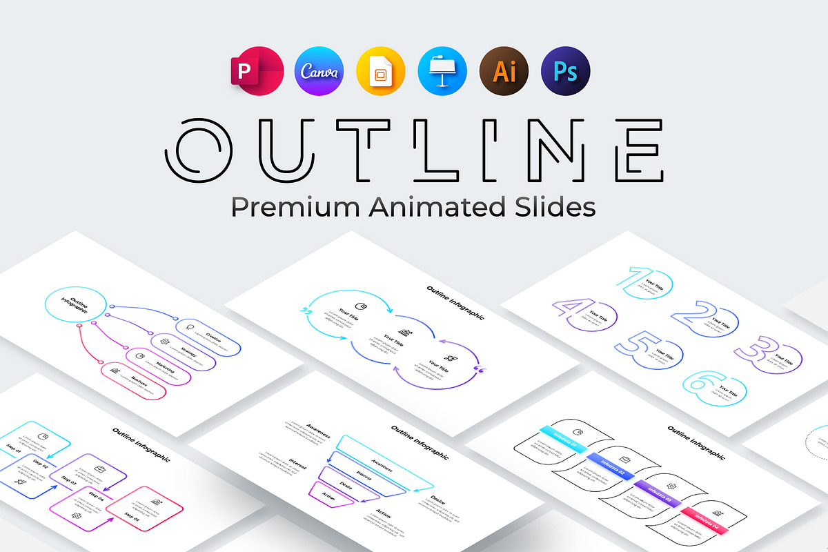 Outline Canva Animated Infographics, a Presentation Template by Abert (Photo 1 of 12)