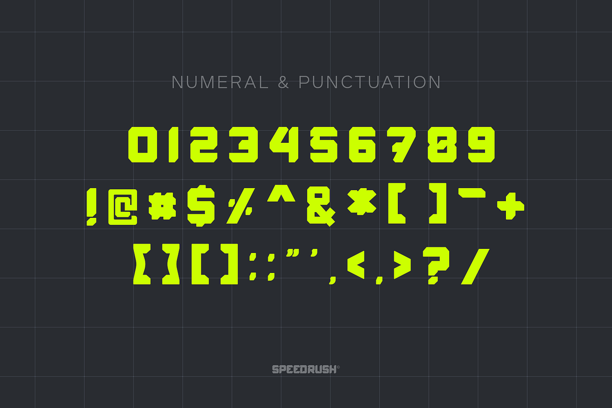 Speed Rush - Race Display Font, a Font by Pixesia Studio (Photo 11 of 13)