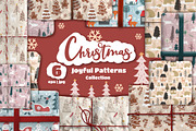 Joyful Christmas Seamless Patterns, a Pattern Graphic by DrawStudio1988 (Thumbnail 1 of 7)