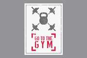 Gym vintage vector poster set., a Sport Illustration by PoPaShop (Thumbnail 5 of 6)