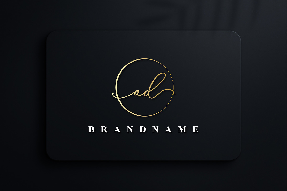 Letter AD handwritten signature logo