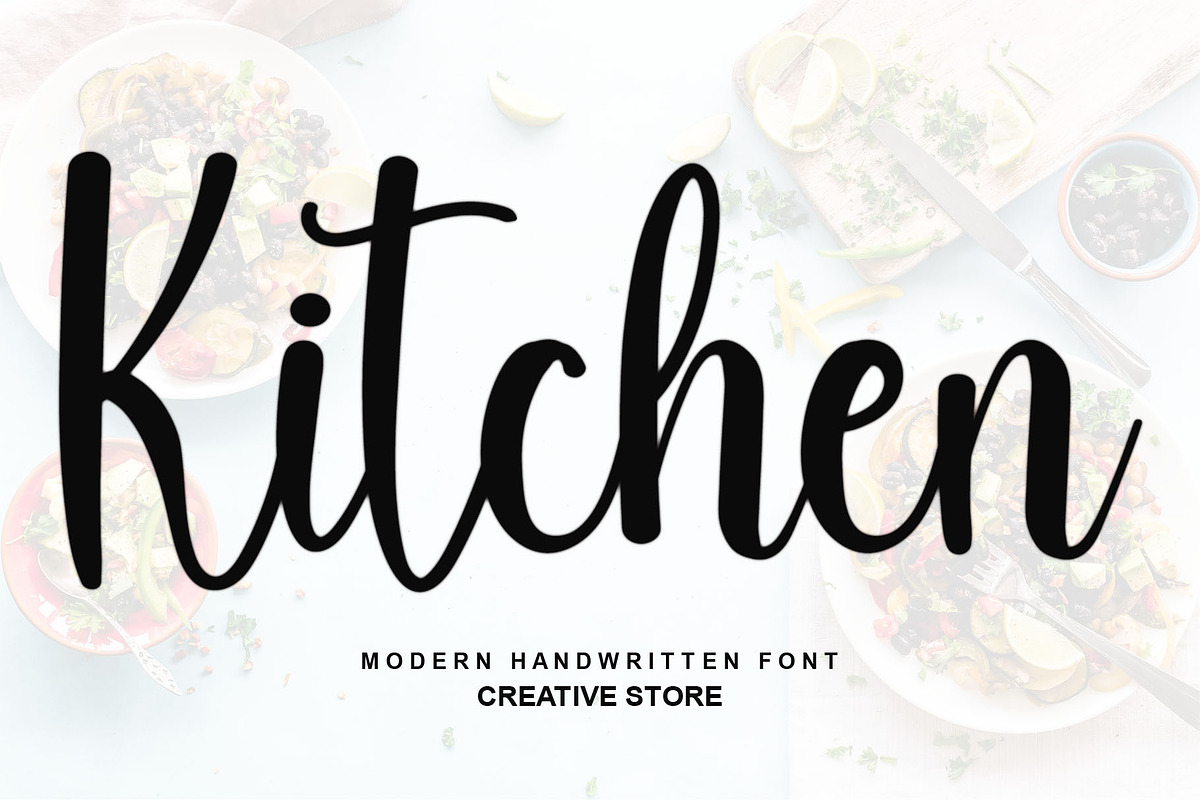 Kitchen, a Handwritten Font by InermediaSTUDIO (Photo 1 of 8)