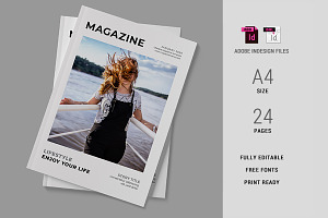 Minimal Lifestyle Magazine Template, a Magazine Template by xtratimebd