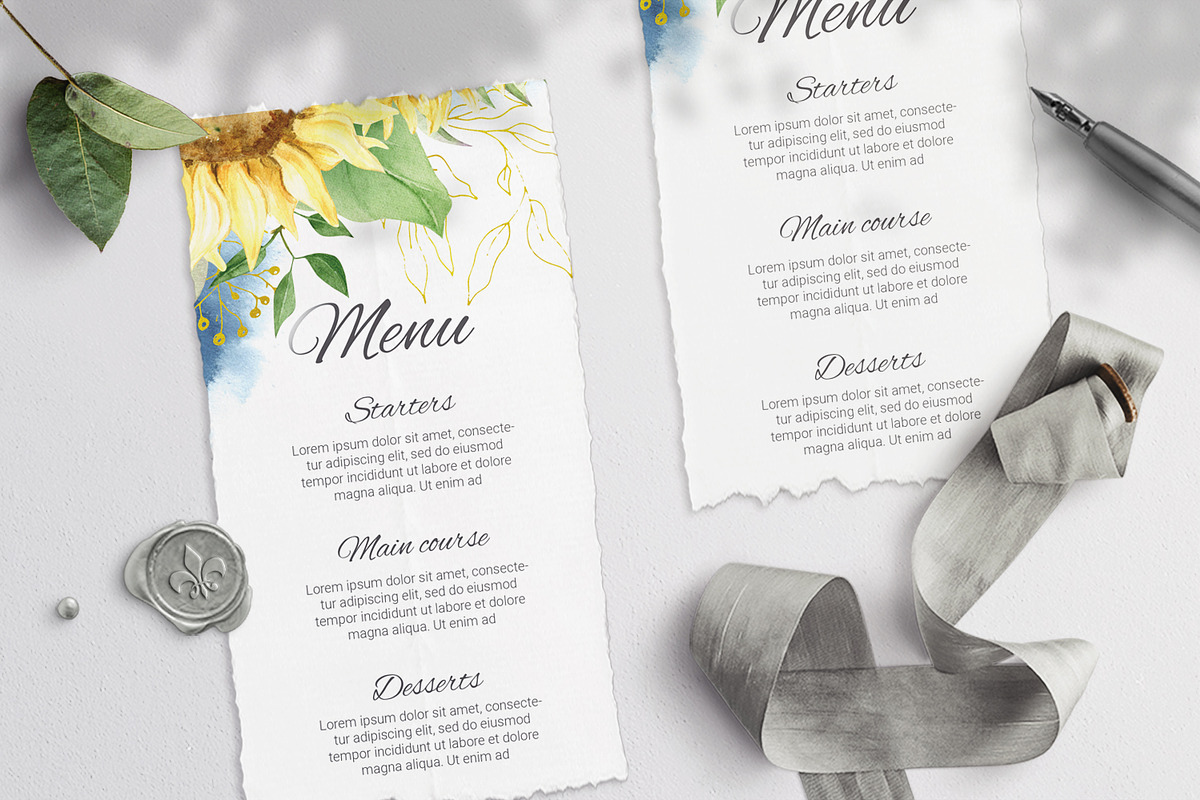 SALE. Sunflower Wedding Suite, an Invitation Template by Nebbia (Photo 2 of 6)