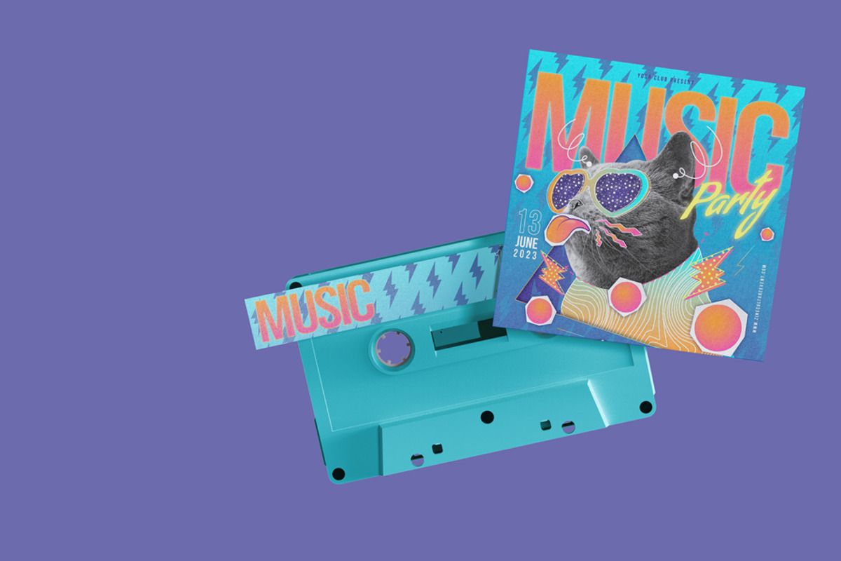 Tape Cassette Mockup, an Advertising Mockup by Graphicboom (Photo 2 of 4)