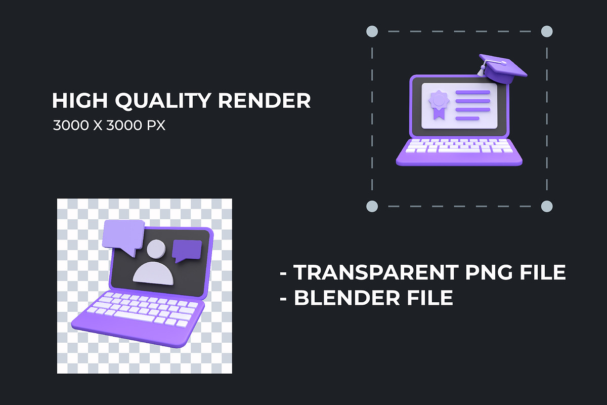 Online Education 3D Illustration V2, an Object 3D Model by Rishsketch (Photo 2 of 4)