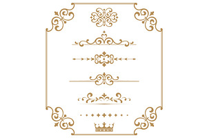 Vintage set. Floral elements for, a Decorative Illustration by RODINA