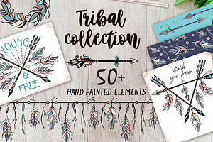 Tribal Vector Clipart. Boho set